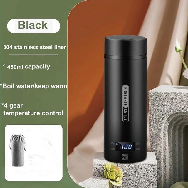 Chaleira Elétrica Inteligente 450ml Portátil Viagem 100 ° C fervente copo de água bule thermo pot temperatura ajustar chaleira copo aquecimento 220v