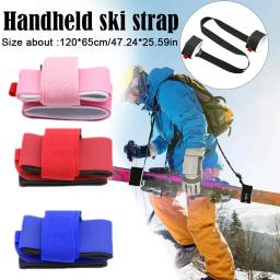 Novo nylon pólo de esqui alça de ombro ajustável portátil alças de suporte de esqui para homens mulheres crianças acessórios de snowboard - Image 1