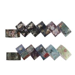 Fita adesiva larga Washi, fitas decorativas, rótulo, papel planejador, artesanato para planejadores de festas, jornal, decoração, 12pcs - Image 2