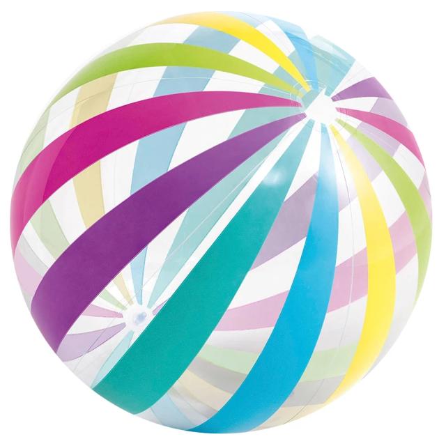Bola de Praia Inflável Colorida Listrada Transparente 27cm
