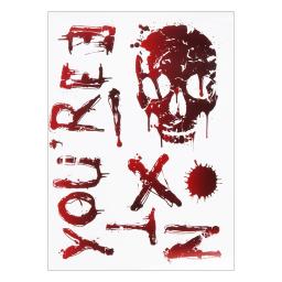 Halloween Decoração Assustador Adesivo, Parede Assustador Horror, Pegada Handprint, Sangue, Crânio, Janela - Image 6