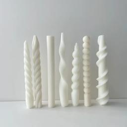 Molde de vela longa espiral, Moldes de silicone para fazer velas, Cilindro listra, acrílico, PC, DIY - Image 2