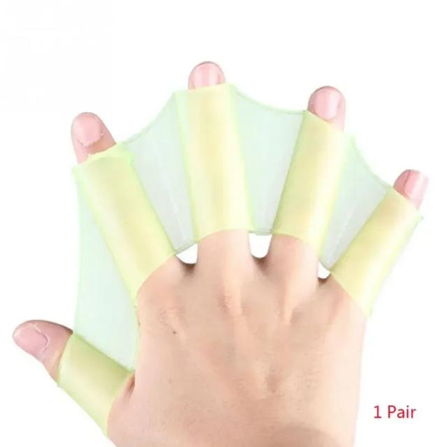 Luvas de Silicone Tipo Rã Unisex para Natação e Esportes Aquáticos - 1 Par de Nadadeiras para Mãos
