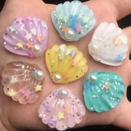 Glitter colorido pérola paillette concha plana volta cabochão pedra ornamento estatuetas para casa artesanato diy scrapbook ow89 - Image 2