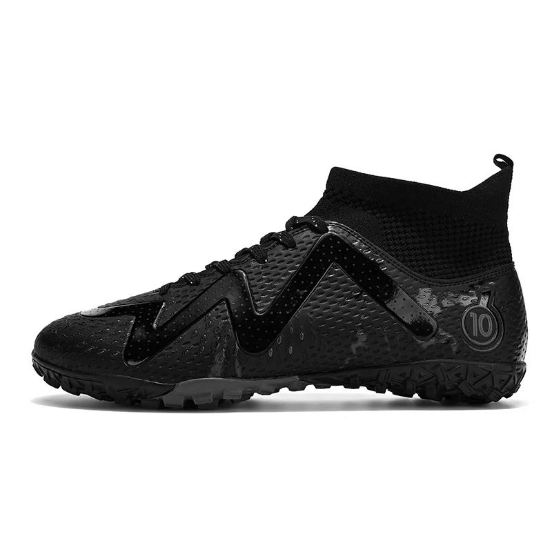 Sapatos de futebol profissional para adolescentes, botas de futebol masculinas, tênis azul de cano alto, tênis antiderrapante de futsal, TF, FG, tamanho 33-46 - Image 1