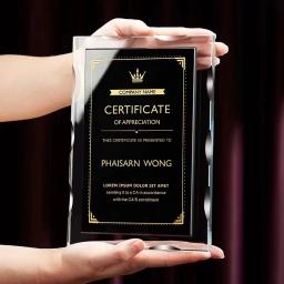 Personalizado troféu de cristal cor impressão prêmio concurso honra escola graduação lembrança certificado decoração para casa - Image 4