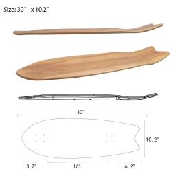 Surf skate deck, qualidade profissional, 33x10 polegadas, 1 parte - Image 3