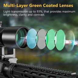 1.5-5x32 besta escopo retículos gravados vermelho/verde iluminado caça rifle escopo 300-425fps ajuste de velocidade mira besta - Image 2