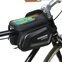 Capa dura para telefone, à prova d'água, reflexiva, grande capacidade, bolsa para tubo superior, mtb, estrada, bicicleta, bolsa para cabeça, feixe frontal - Image 1