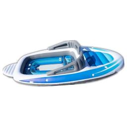 Grande iate flutuante inflável de pvc para 4 a 6 pessoas, ilha de água inflável, cama flutuante, fileira flutuante para várias pessoas, barco de rafting - Image 6