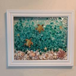 Oceano tema mar vidro arte kit para adultos, DIY mosaico artes e artesanato kits, moldura, artesanal, fácil operação - Image 5