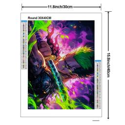 Kit de Pintura Diamante Anime Japonês, Luffy Sticky Diamond Bordado, Artesanal DIY Mosaico, Decoração de Casa, 1 Pc - Image 3