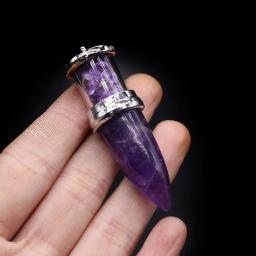 Pingente em Forma de Bala Reiki para Fazer Jóias, Pêndulo Cristal Natural, Garrafa Desejando, Encantos Lapis Lazuli, Colar DIY - Image 5