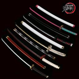 Demon Slayer Metal Katana Espadas, Figura Anime, Espada Bainha, Arma, Adereços Modelo, Decoração de Casa, 25cm - Image 2