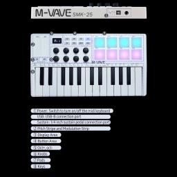 M-VAVE 25-key midi controle teclado portátil mini usb midi controlador com 25 velocidade sensível teclas 8 botão teclado instrumento - Image 3