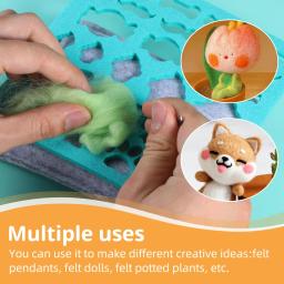 Fenrry kit de feltragem de agulha, 42 cores, lã completa com olhos, ferramentas de feltro de lã, instruções para brinquedos artesanais, artesanato diy - Image 3