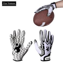 Respirável Anti-Slip Full Finger Silicone Rugby Luvas para Homens e Mulheres, Pulseira Ajustável, Luvas de Futebol Americano - Image 1