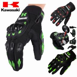 Luvas off-road Kawasaki, luvas respiráveis para bicicleta com todos os dedos, luvas de cavaleiro anti-queda para motocicleta, ao ar livre - Image 1