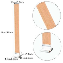 Kit De Pavios De Vela De Madeira Natural, Núcleos De Vela, Pavio De Madeira Com 10Pcs Suporte De Ferro, 13x130mm, 10Pcs - Image 3