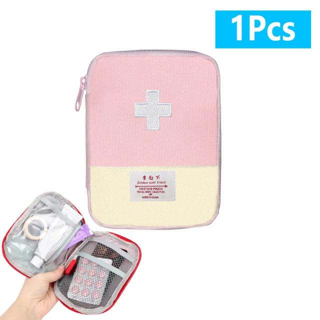 Mini Bolsa Portátil de Primeiros Socorros para Emergências ao Ar Livre - Organizador de Medicamentos e Armazenamento em Casa com 1 a 10 Compartimentos