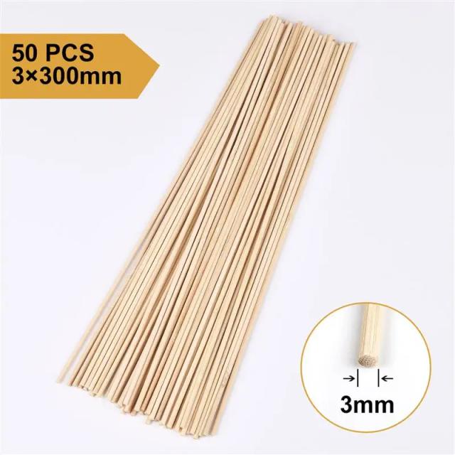 Bastão de Bambu Sólido 30cm - Material Natural para Artesanato e Modelismo