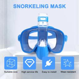 Dobrável Snorkel Mergulho Máscara Set, Dry Top Sistema e Camera Mount, Anti-Fog Professional Snorkeling Gear - Image 4