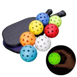 Pickleball luminoso para competição ao ar livre, bola verde durável, luz da noite, brilhante no escuro, 74mm, 40 buracos - Image 1