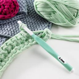 Antiderrapante ergonômico grande crochê ganchos para iniciantes, Agulhas plásticas de crochê, Extra longo, 1pc - Image 6