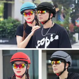 PEMILA-Capacete De Ciclismo Urbano Commuter com Chapéu De Pano, Capacete De Bicicleta Dobrável, Energia Elétrica Assistida Capacete De Bicicleta MTB, Beirais, Scooter - Image 6