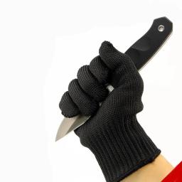 Caça ao ar livre e pesca luvas protetoras, luvas resistentes anti-corte, faca anti-corte, proteção mão, malha de metal, luvas respiráveis, 1 par - Image 2