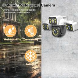 Câmera wi-fi 6k 12mp, três lentes, zoom 10x, câmeras ptz externas, conversa bidirecional, proteção de segurança, vigilância por vídeo, câmera inteligente cctv - Image 4