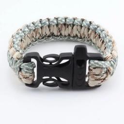 Atacado Survival Pulseira Parachute Cord Emergência Paracord Camping Pulseira Com Whistle Buckle - Image 6