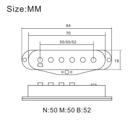 Alnico 5-Captador de guitarra elétrica, Single Coil, Top escalonado, captador de bobina de fibra, pescoço, meio, ponte, ponte, 50mm, 50mm, 52mm, guitarra ST - Image 2