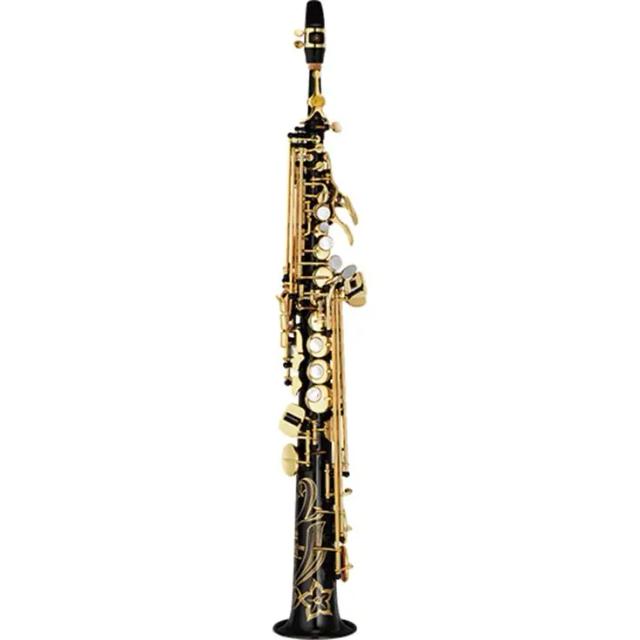 Saxofone Soprano Profissional B-Flat com Estojo e Acessórios - Corpo Dourado Liso Lacado, Fabricado no Japão, Modelo 875EX