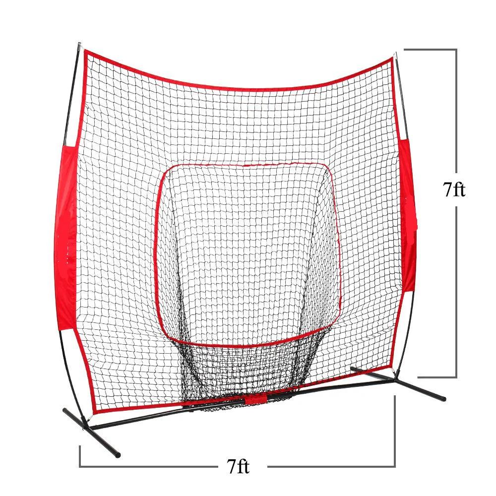 Rede De Prática De Beisebol De Softball Com Quadro, Batendo Pitching Batting, Pegando Equipamento Backstop, Ajudas De Treinamento, Rede De Rebound, 7x7 pés - Image 1