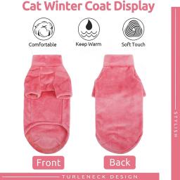 Pulôver de gola alta para animais, suéter de gato, roupas quentes, sem pêlos, camisa macia, gatos e chihuahua, roupas de inverno - Image 3