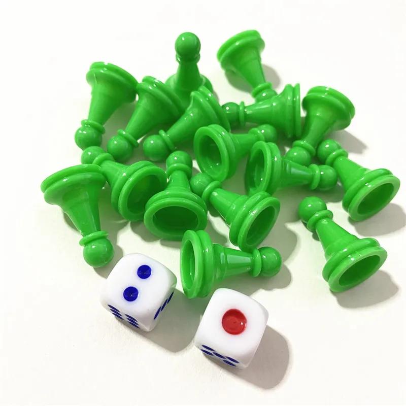 Damas De Xadrez De Plástico Para Jogos, Xadrez E Dice Componentes, Marcadores De Mesa, 16 PCs, 2.5*1.6cm, 2 PCs - Image 1