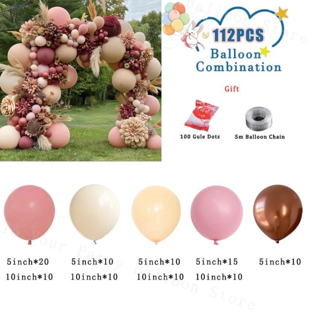Arco de balão rosa empoeirado, decoração de casamento e noivado, neutro, boho, nude, kit de guirlanda, chá de bebê, decoração de festa de aniversário