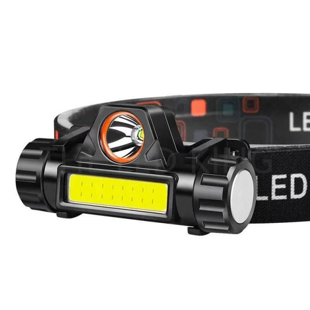 Farol de Pesca e Acampamento Recarregável com LED Cob - Lanterna Frontal USB Poderosa e Versátil