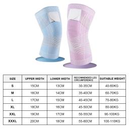 Joelheira Elástica Esportiva Pressurizada para Homens e Mulheres, Joelheiras, Suporte Fitness Gear, Basquete, Voleibol, Brace Protector Bandage, 1 Par - Image 6