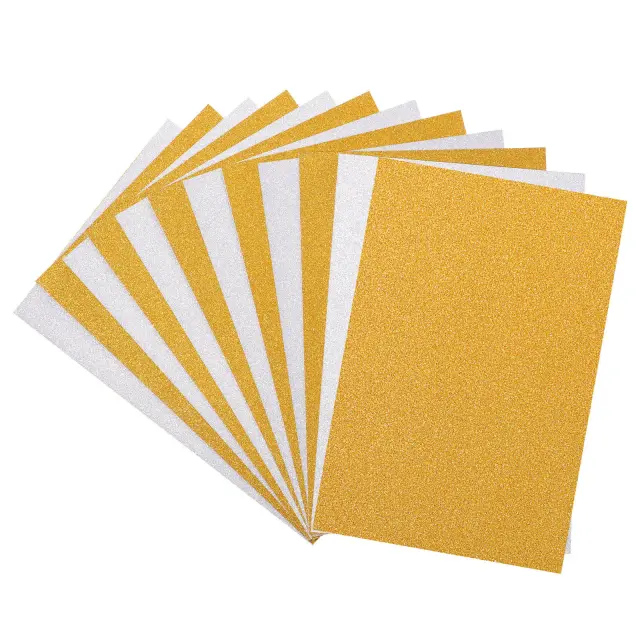 Kit de Papel Cartão Glitter Prata A4 para Projetos DIY e Scrapbook - 10 Peças para Artesanato e Aniversários