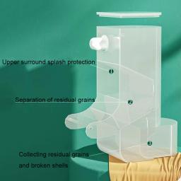 Alimentador automático de grande capacidade com suporte, alimentação de alimentos de plástico, papagaio pet food tigelas pássaros suprimentos proteção contra respingos - Image 4