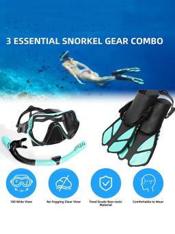 Silicone Mergulho Espelho Set para Homens e Mulheres, Tubo de Respiração, Quadro Grande, Máscara Submarina de Natação, Espelho Facial, Adulto, Novo - Image 2