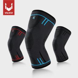 Vilico-Joelheiras Elásticas de Nylon, Joelheiras Fitness, Suporte Respirável, Corrida, Basquete, Voleibol, Esportes, 1pc - Image 1