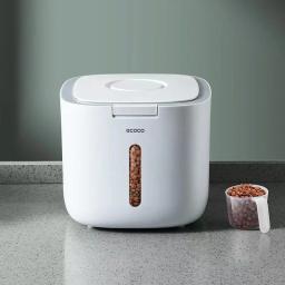 Recipiente De Armazenamento De Alimentos Para Animais De Estimação, Caixa De Comida De Gato Seco, selo à prova de umidade, hermético com copo de medição - Image 4