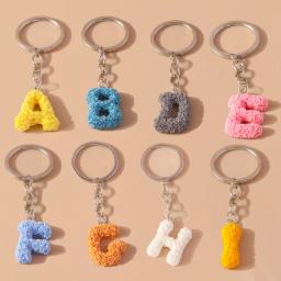 Creative Flower letra inicial chaveiro para as mulheres, A-Z chaveiro alfabeto, pingentes para meninas, decoração bolsa, acessórios de jóias, novo, 26 - Image 1