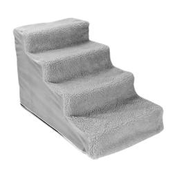 Cão de estimação portátil escada rampa macio quente capa removível gato escalada lavável escadas 4 etapas suprimentos para animais estimação sofá interior - Image 3