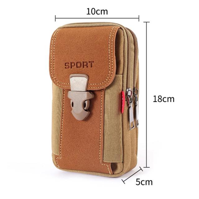 Bolso de cintura de lona para homem, Bolsa ao ar livre Fanny Bum, Bolsa de negócios, Bolsa para celular, Bolsa para viagem e acampamento