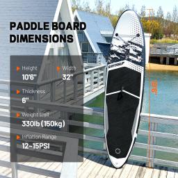 Prancha de remo inflável para iniciantes, prancha de surf profissional antiderrapante com acessórios de mochila de bomba, esqui aquático SUP - Image 3