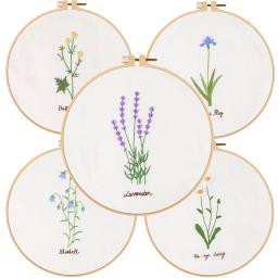 Kits de iniciação para bordados para iniciantes, padrões fáceis artesanais para adultos e crianças, jardim de flores de lavanda - Image 1
